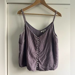 Madewell Velvet Button Down Cami, lavender, size 10